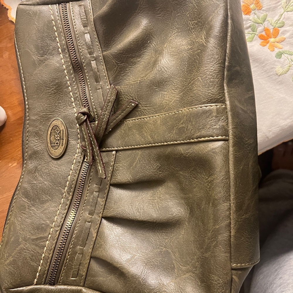 Vintage rustic Olive Green bag